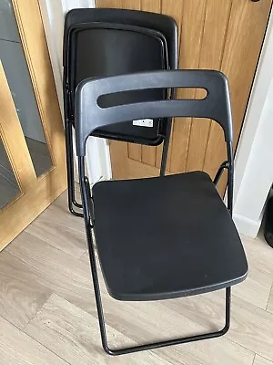 IKEA NISSE Folding Chairs Computer Desk Office Party Back Rest Chairs X 2 • £24.99
