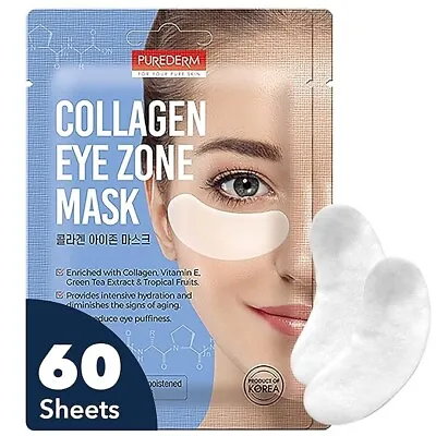 Purederm Collagen Under Eye Mask (60 Sheets) Under Eye Patches For Dark Circles • $9.60