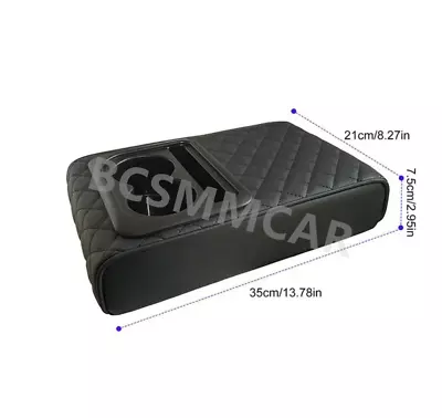 Car Armrest Heighten Pad Car Center Console Armrest Cushion With 2 Cup Holder • $25.51