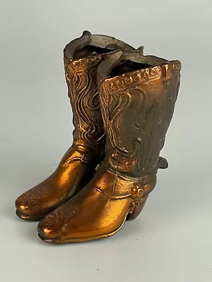 Mini Figurine Cast Metal Bronze Copper Cowboy Cowgirl Boots Spur Western • $17.50