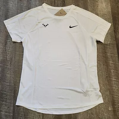 Nike Court Tennis Rafa Nadal Dri-Fit Challenger Top DV2887 100 White Black  Sz M • $49.99