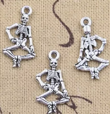 Dancing Skeleton Silver Charms Gothic 5pk • £1.50