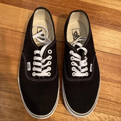 $30 • Buy Vans Shoes Authentic Black White Unisex US Men 9 US Women 10.5