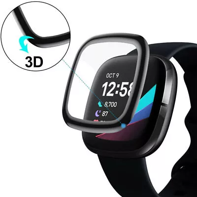 For Fitbit Versa 3 / Sense 3D Curved Edge Tempered Glass Screen Protector NEW • $9.99