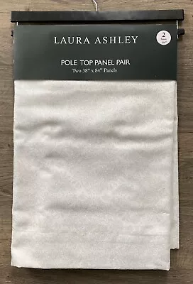 Laura Ashley Metallic Pole Top Window Curtains Two 38 X 84 Panels New • £48.20