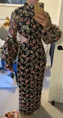 $96 • Buy Alice McCall Black Sequin Floral Lace Dress, Size 8