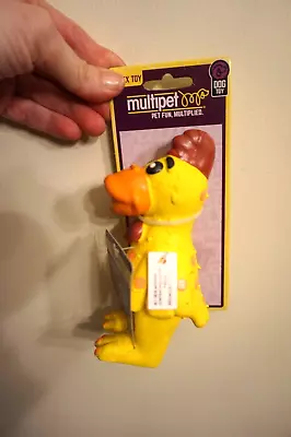 Nwt Multipet Dog Toy Globken Chicken Latex Yellow • $7.99