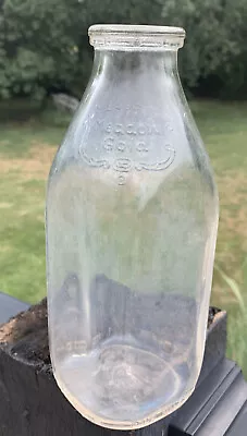 Vintage Milk Bottle MEADOW GOLD Square Quart Embossed  • $8.50