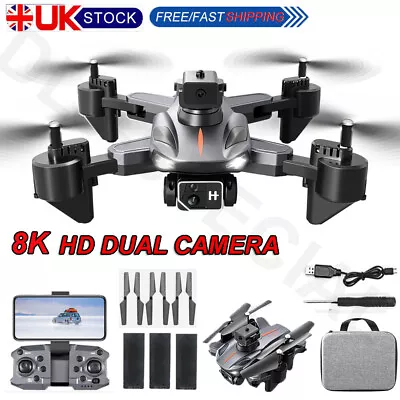 8K Drone X Pro With HD Dual Camera Drones WiFi FPV Foldable Selfie Quadcopter UK • £29.99