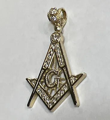 Freemason Masonic Square & Compass Pendant 10k Gold 4.5g • $199.99