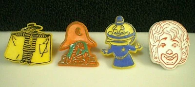 $16.99 • Buy McDonald's TOY RINGS New Vtg (4) Ronald OFFICER BIG MAC Captain Crook HAMBURGLAR