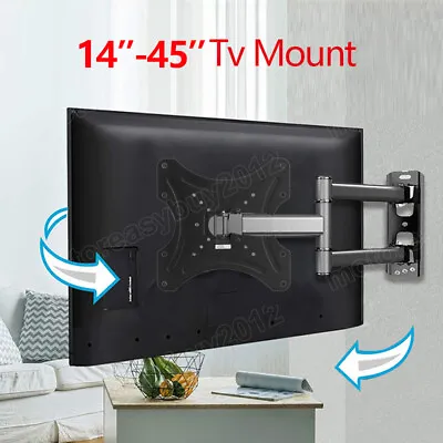 TV Wall Bracket Mount Tilt Swivel Samsung LG JVC 14 18 26 30 32 40 42 43 45 Inch • £9.99