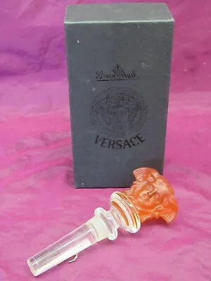 Rosenthal Versace Crystal Amber Bottle Stopper 20665 W/ Box • $45