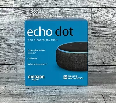 Amazon Echo Dot Smart Speaker Charcoal (3rd Generation) New In Box • $39.99