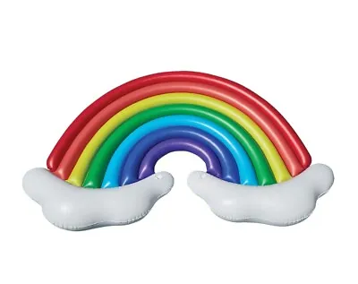 2 Person Rainbow Float Inflatable Rainbow Pool Lounger Huge 10ft Wide New • $24