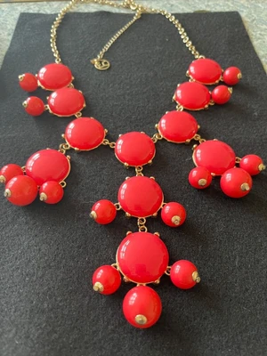 $5 • Buy Vintage Erica Lyons Pink Bubble Statement Necklace Gold Tone Chain 22” W5” Dangl