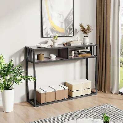 Industrial Rustic Entry Console Table Sofa Table W/ 3 Storage Shelf Home Office • $49.92