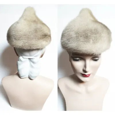 Vintage Mink Fur Hat Taupe Color  1960s Forecast Kaufmanns • $30