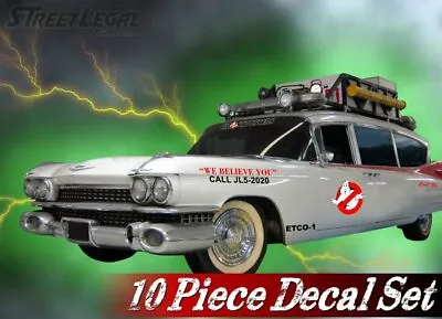 10 Piece GHOSTBUSTERS ECTO-1 Vehicle Decals Halloween Prop Vinyl Car Decal Set • $119.55