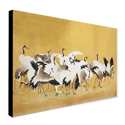 £13.99 • Buy Japanese Flock Of Cranes - Vintage Wall Art Print - Canvas Wall Art Framed Print