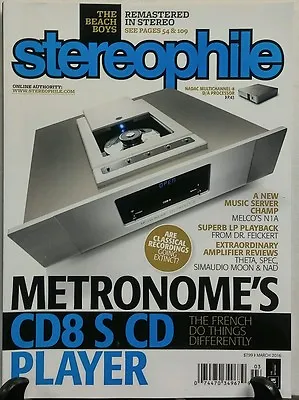 Stereophile March 2016 Metronome's CD8 S CD Player Beach Boys FREE SHIPPING Sb • $14.95