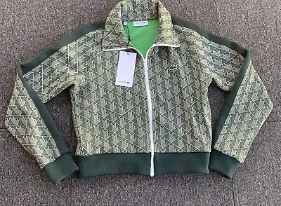 Lacoste Jacket Monogram Print Womens 12 Short Zipped Green Tracksuit BNWT NEW • £117.55