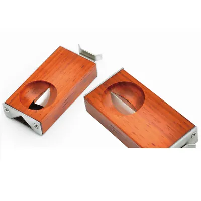 Cigar Cutter Stainless Steel  Blade V Cut Caps Up To 60 Ring Gauge HardWood Body • $23.99