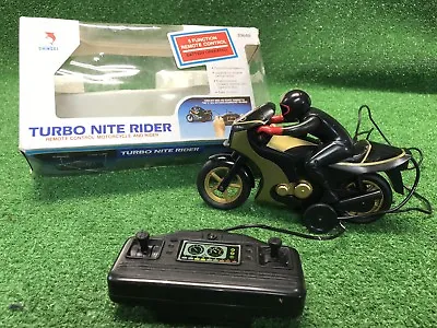 Vintage Shinsei Radio Controlled Turbo Nite Rider Motorcycle Drag Bike In Box Rc • $86.41