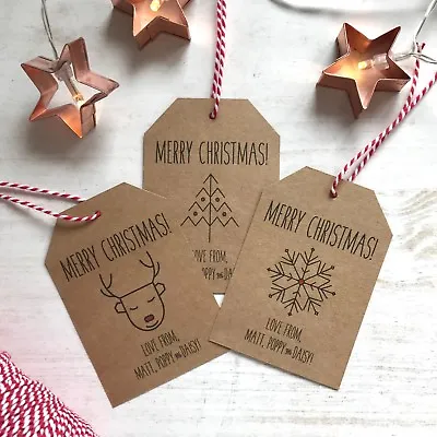 £6 • Buy Personalised Christmas Gift Tags Scandi Christmas Wrapping Wedding Favours Kraft