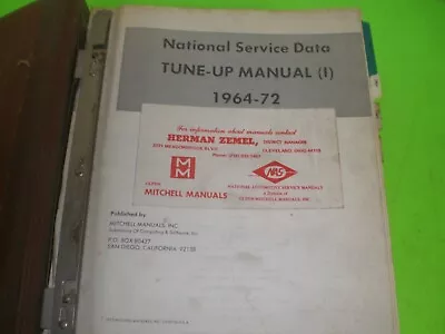 1964-1972 National Service Data Tune-up Carburetors & Electrical Manual Gm Ford • $49.95