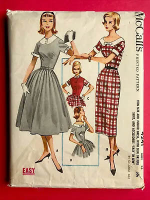 Rare McCall’s 4241 Teen & Jr Dress W Dickey & Weskit 15 Vintage Sewing Pattern • $14.99