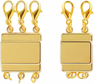 Layered Necklace Clasps  Gold Magnetic Necklace Separator 2 Pcs  • $7.95