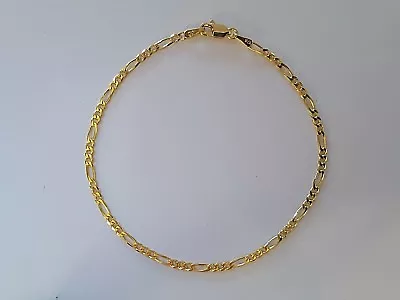 Genuine Solid 9ct 9k Yellow Gold Bevelled Figaro 3.1 Diamond Cut Ladies Bracelet • $255