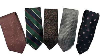 LOT OF 5 Brooks Brothers Makers Men’s Silk Neck Ties Made In USA • $31.99