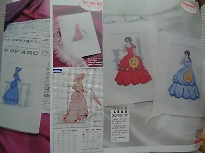 Cross Stitch Chart Of 5 Crinoline Lady Designs Suitable For Cards • £1.40