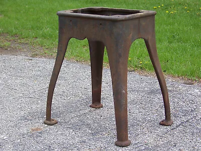 Antique Cast Iron 20  Base Stand Steampunk Industrial Table Art Pedestal Coffee • $450