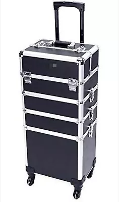 $70 • Buy Professional Makeup Rolling Case, 4-in-1 Cosmetic Beauty Travel Case *USED*