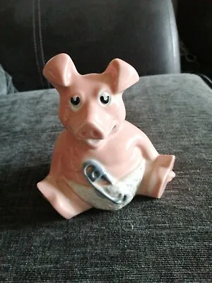 NATWEST VINTAGE  COLLECTABLE WOODY CERAMIC BABY PIG MONEY BOX (2 Small Chips)  • £8