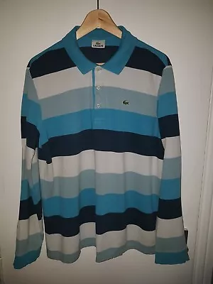 Lacoste Striped Long Sleeve Polo Shirt • £20