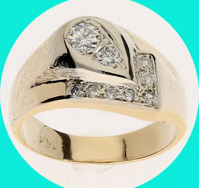 £360.16 • Buy Mens .40CT Diamond Pinky Ring 14K YG 7.2GM Size 7 3/4