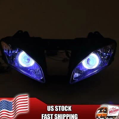 $299 • Buy MT Front Headlight HALO Blue Angel Eye Fit For Yamaha 2006-2007 YZF R6 W014