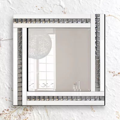 Argenta Glam Crystal Venetian White Glass Bevelled Wall Mirror 60cm X 60cm • £49