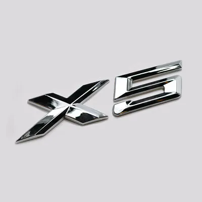 Silver Chrome X5 Car Letter Number Rear Trunk Boot Badge Emblem For BMW X Series • £11.99