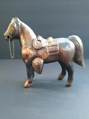 $16 • Buy Vintage (1960's) Bronze Metal Carnival Prize Vintage Horse With Saddle And Chain