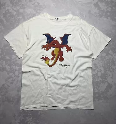 Vintage 2000s Pokemon Charizard Nintendo Movie Anime Ash Ketchum Cards T-Shirt • $50