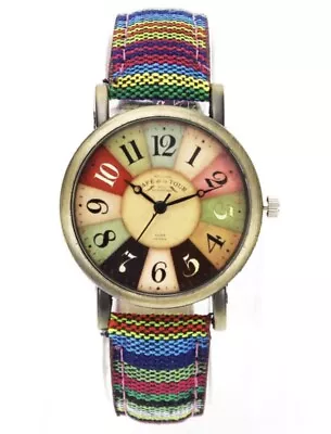 Colorful Cloth Women’s Watch Stylish Vintage Retro Watch • $19.99