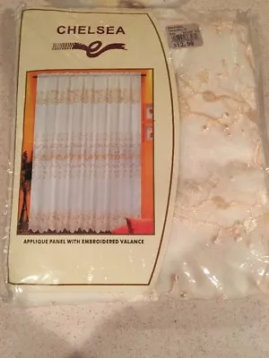 Chelsea Curtain Panel Sheer 60x90/60x 84 Embroidered Panel With Valance Applique • £5.79