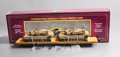 MTH 20-90402D O Scale TTX 60' Flatcar W/ M1a Abrams Tanks #93130 LN/Box • $187.85