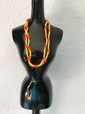 Vintage Barbie Made For Each Other #1881 Orange & Yellow Double Strand Necklace • $32