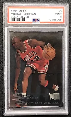 Michael Jordan 1995 Fleer Metal Slick Silver Insert PSA 9 Chicago Bulls NBA #3 • $299.99